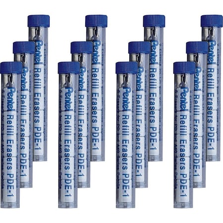 Pentel Erasers, For Automatic Drafting Pencils, 60/BX, White 60PK PENPDE1BX